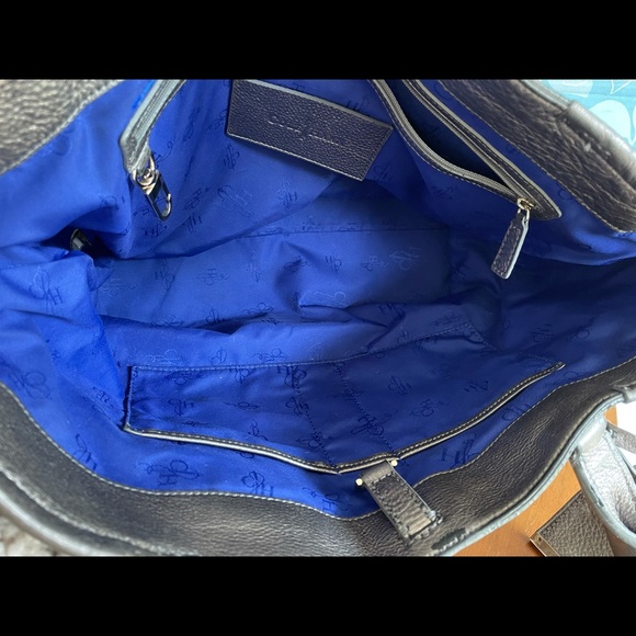 Cole Haan tote hobo metallic pewter blue interior - Picture 4 of 8
